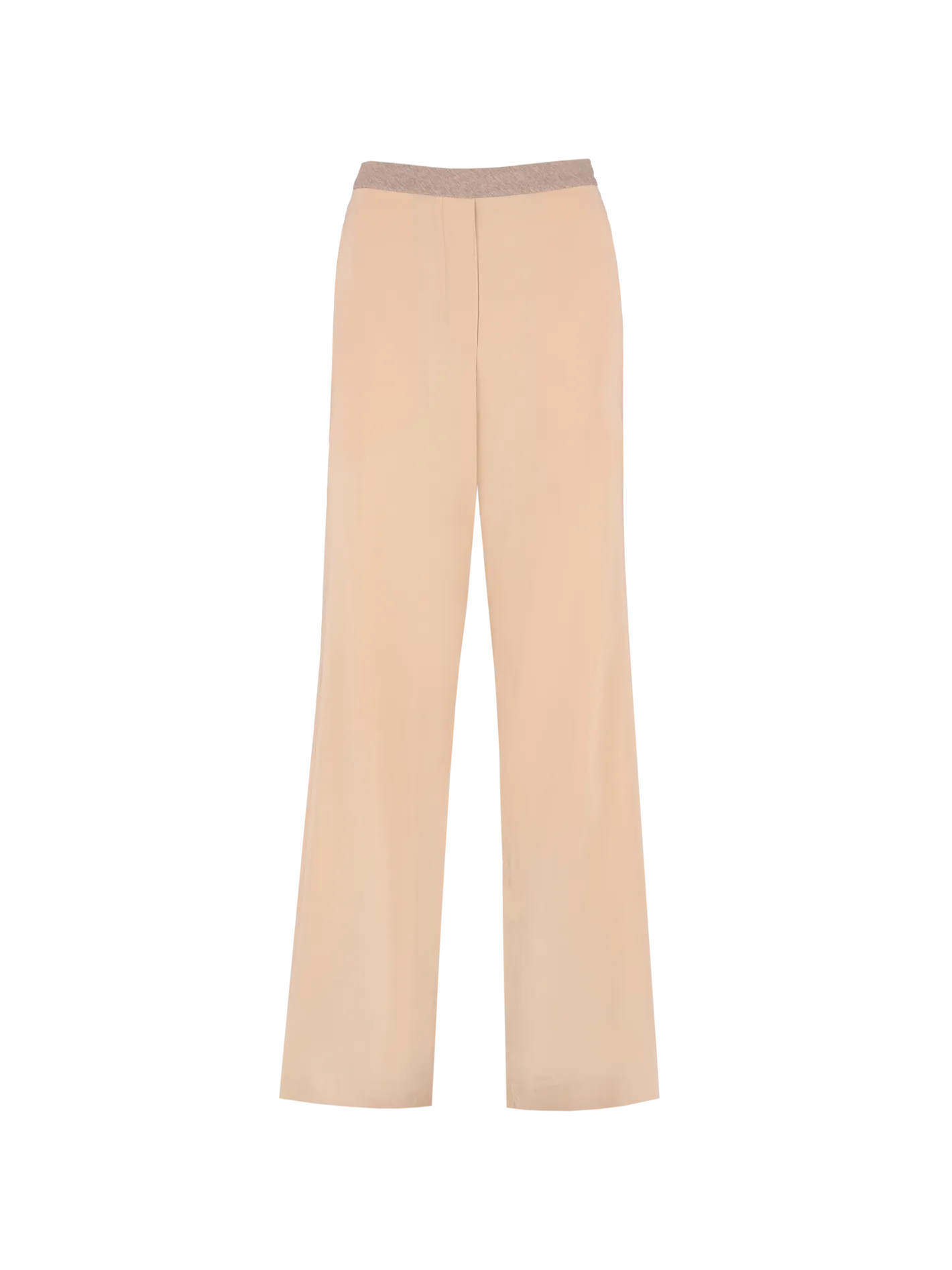 high-waisted silk trousers