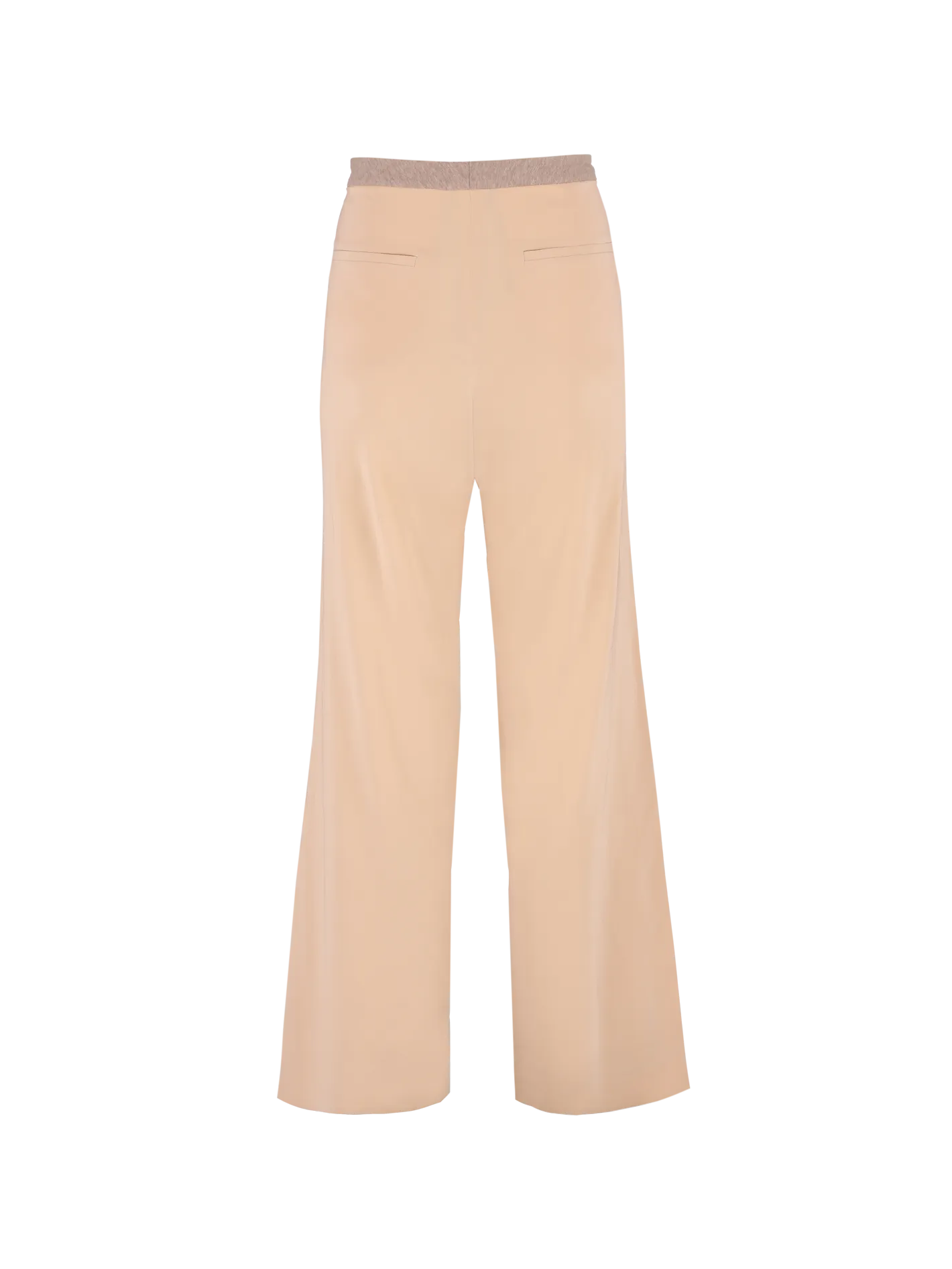 high-waisted silk trousers