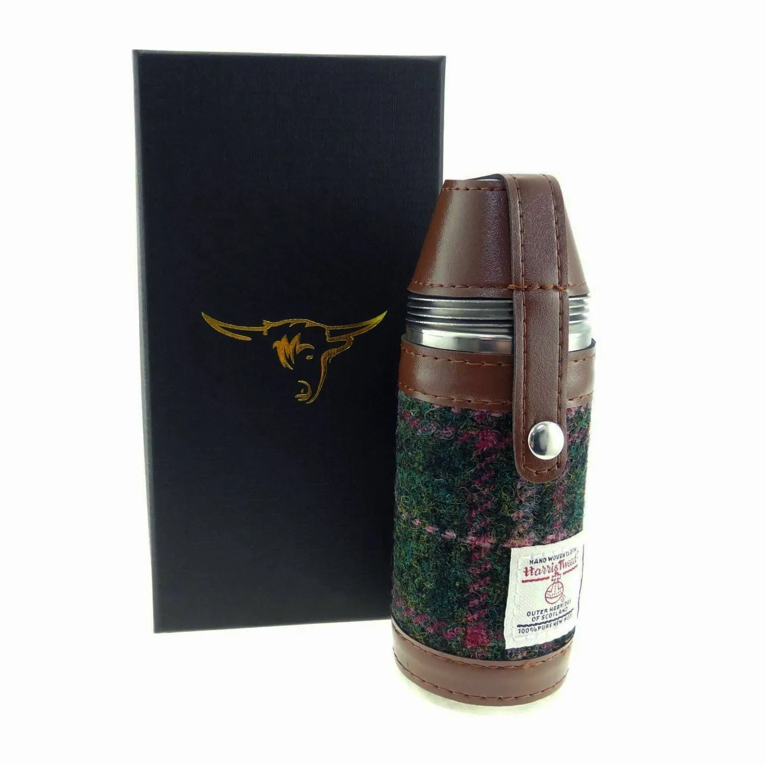 Hunting Flask with Harris Tweed