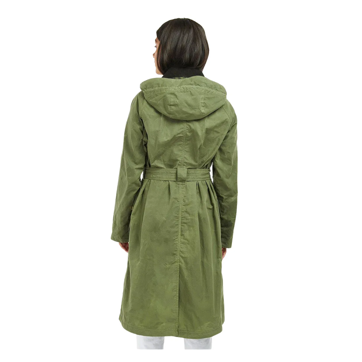 Impermeabile Donna Barbour International Rossin Showerproof Trench Verde