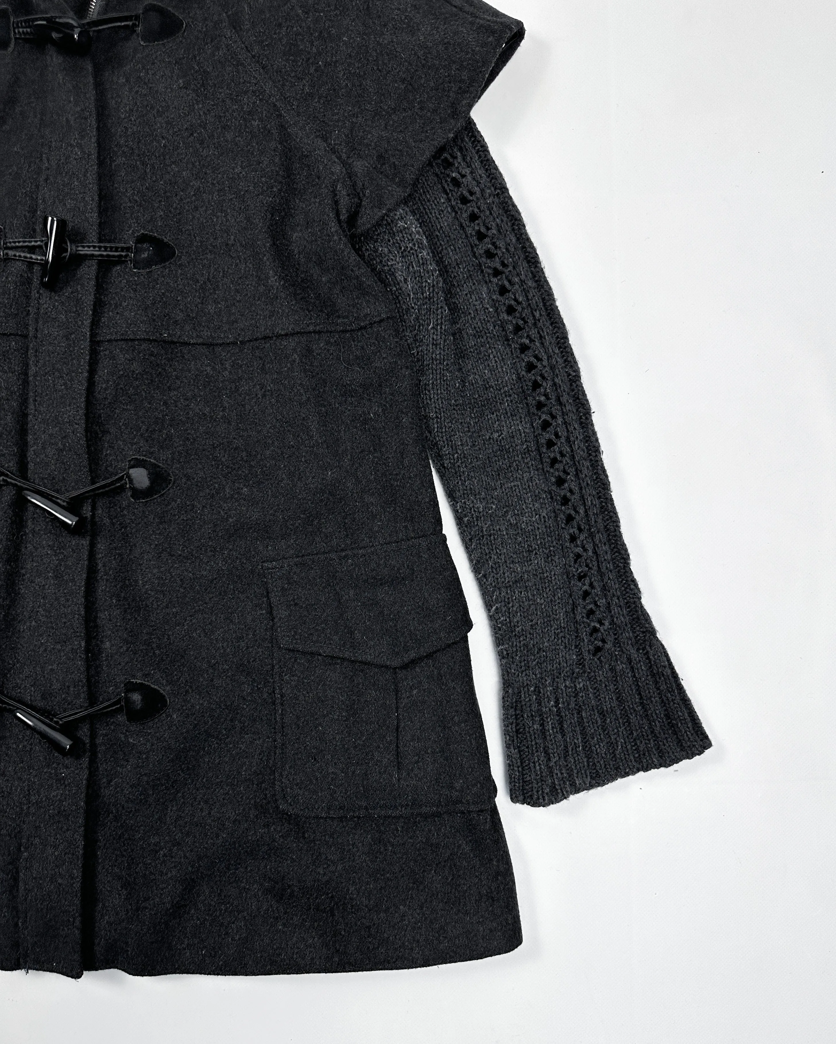 Jean Paul Gaultier Knit Sleeves Trench Coat Jacket 1990's