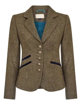 50% OFF Green Herringbone Tweed Jacket from Kensington