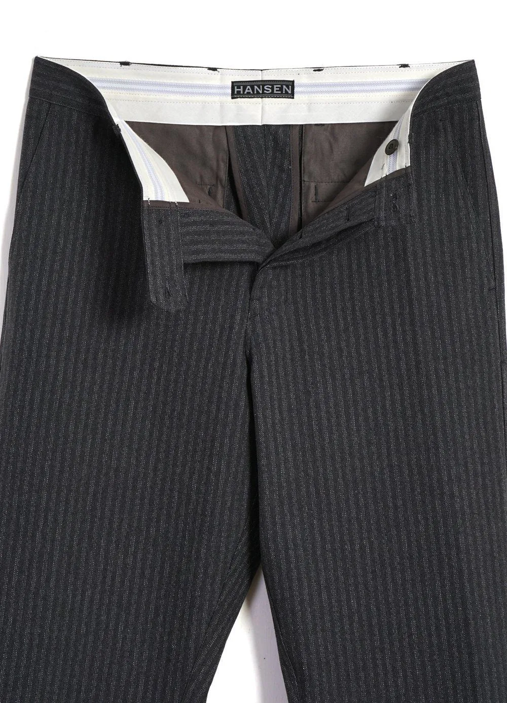 KIAN | Cinch Back Wide Trousers | Grey Pin