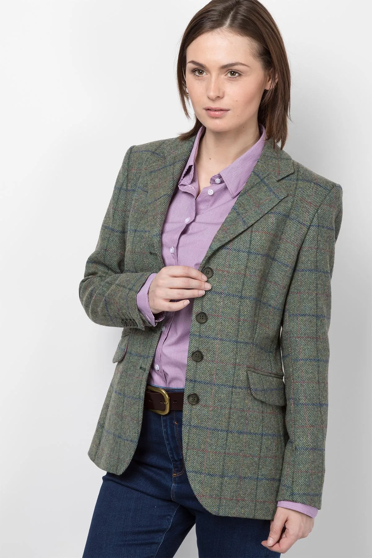 Ladies Long Tweed Blazer - Kate