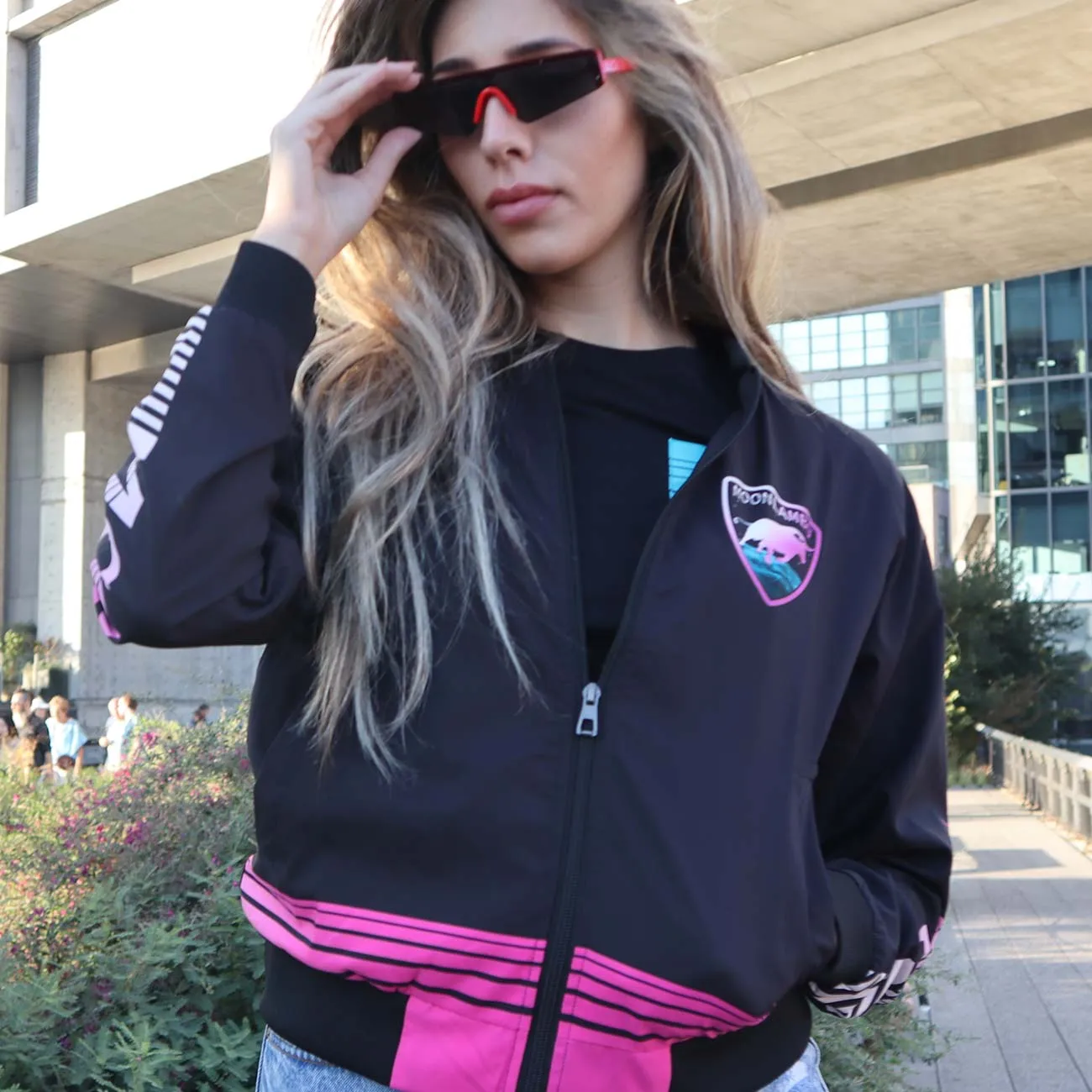 Ladies Retrowave Bomber Jacket Size Small