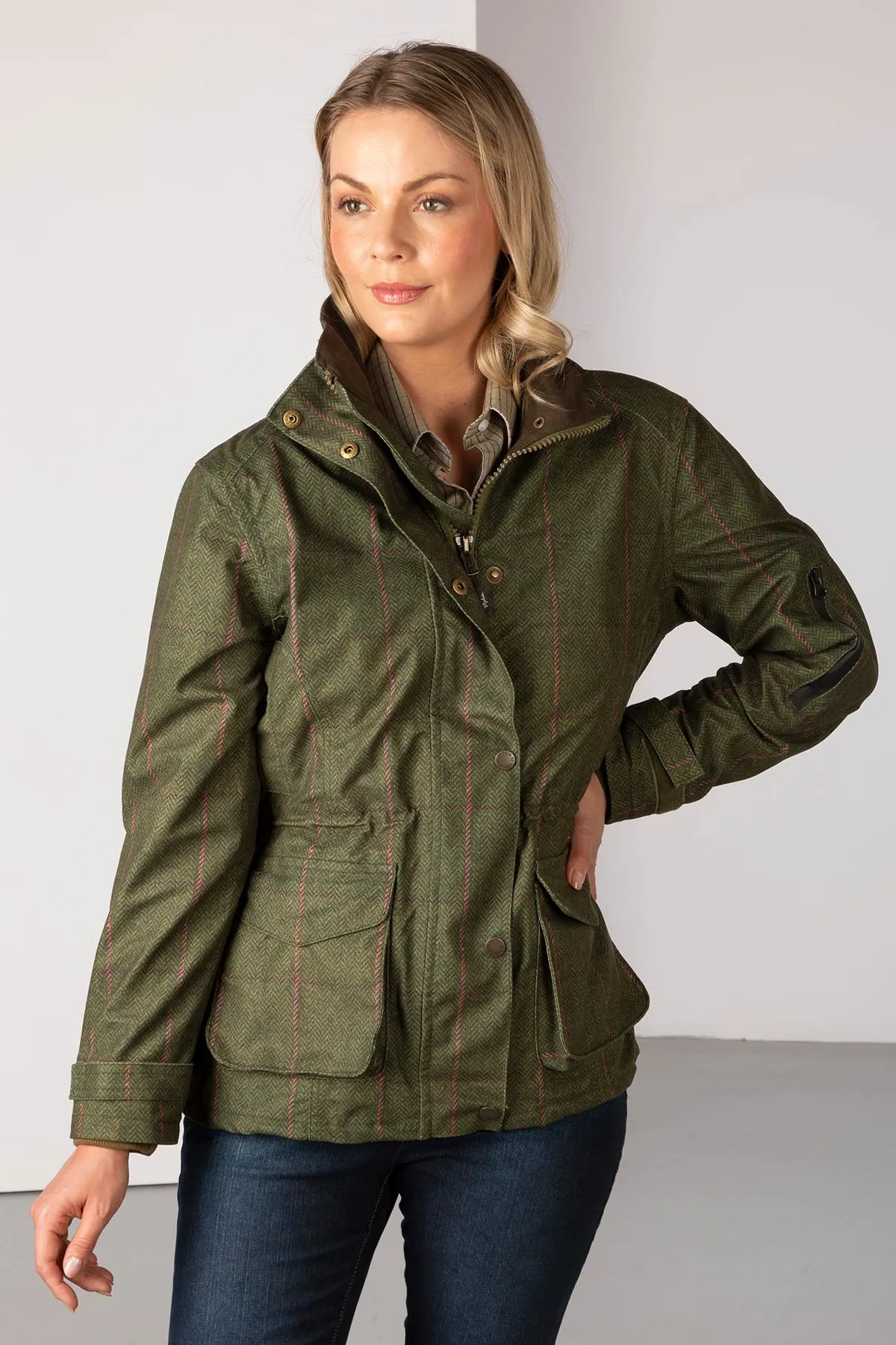 Ladies Tweed Print Shooting Jacket - Danby