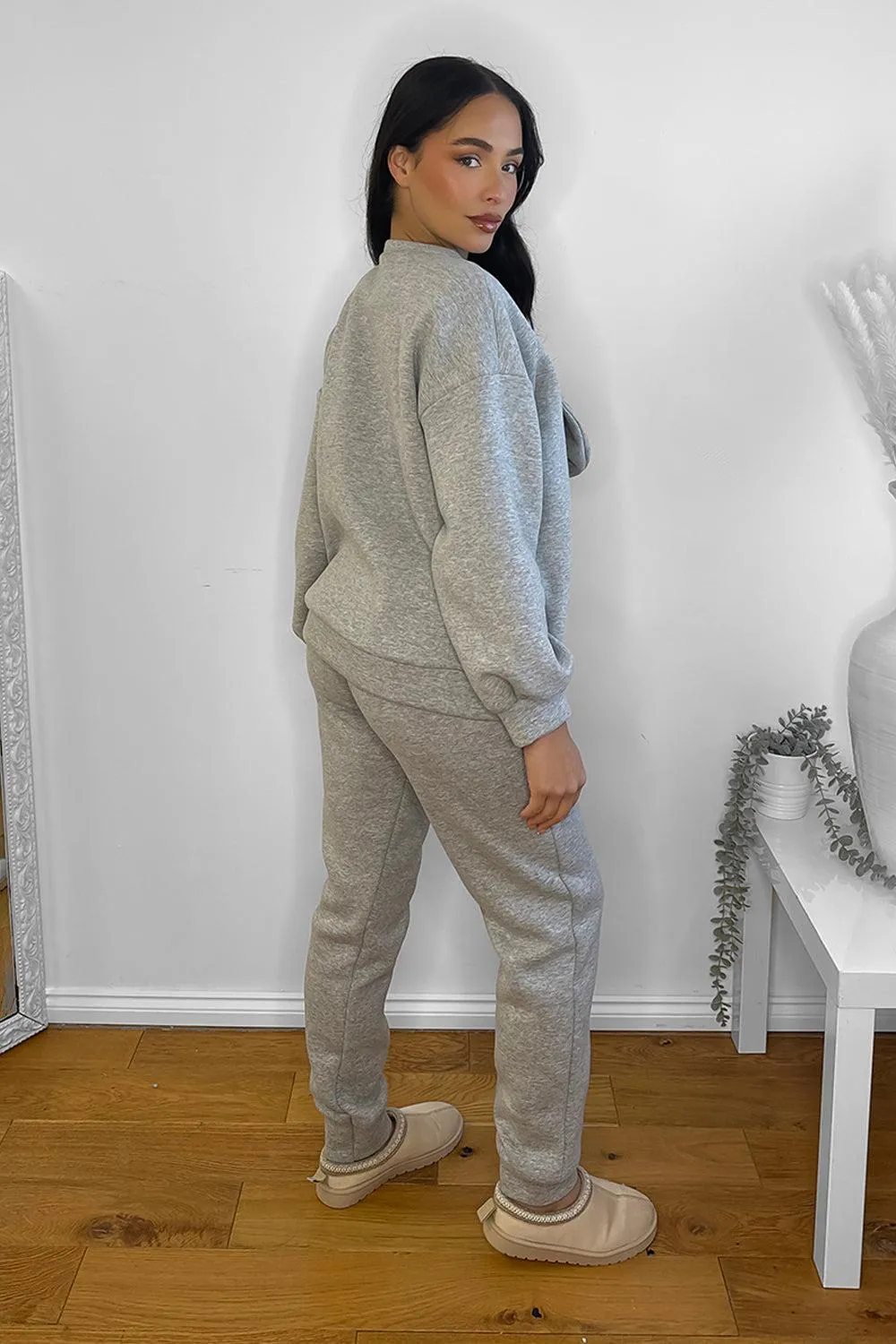 Large Bow Detail Sweatshirt And Trousers Loungewear Set