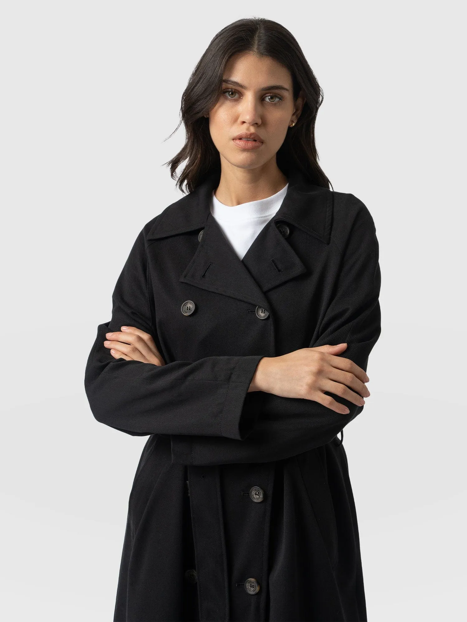 Marion Double Breasted Trench - Black