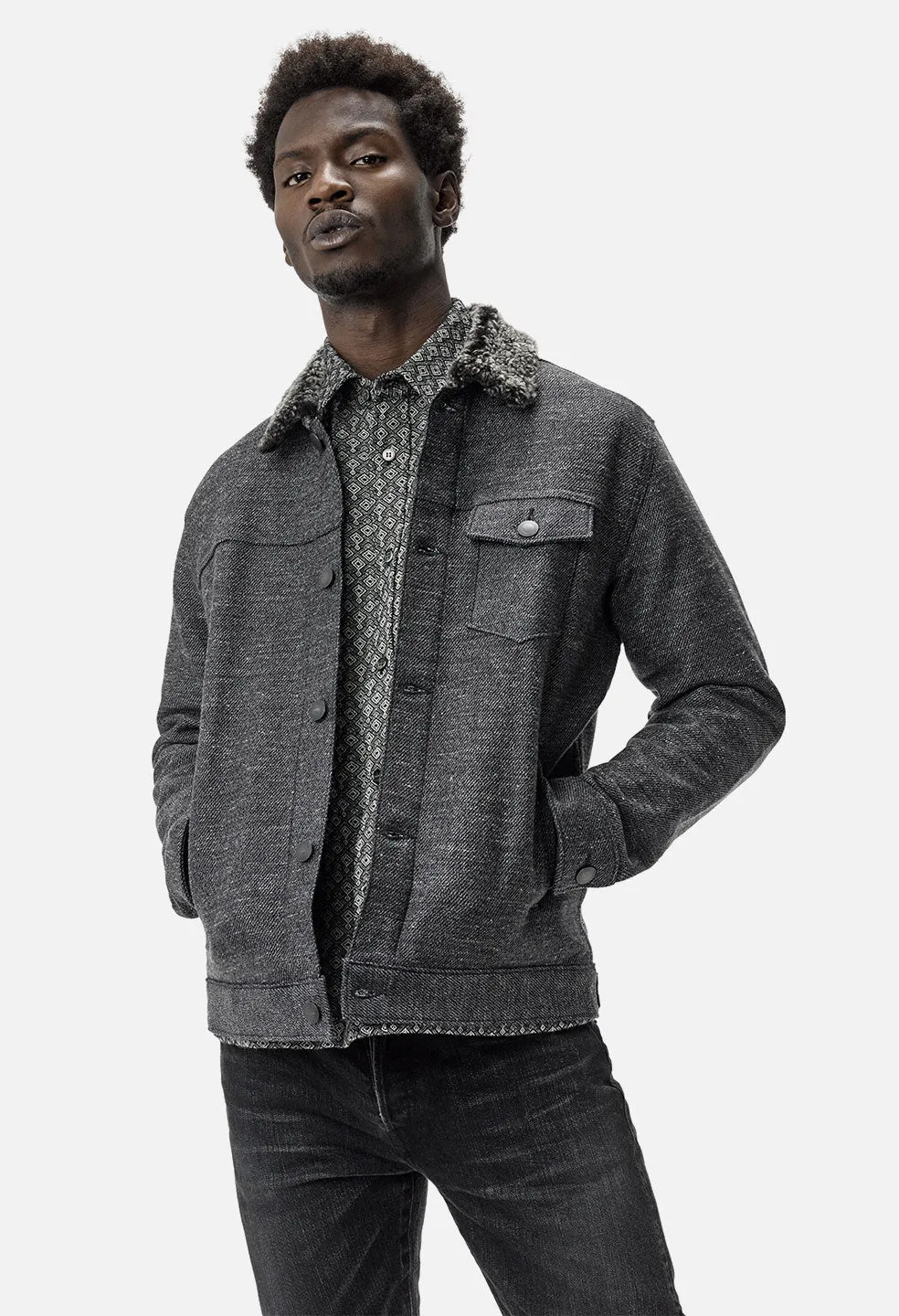 Melange Thumper Jacket / Charcoal