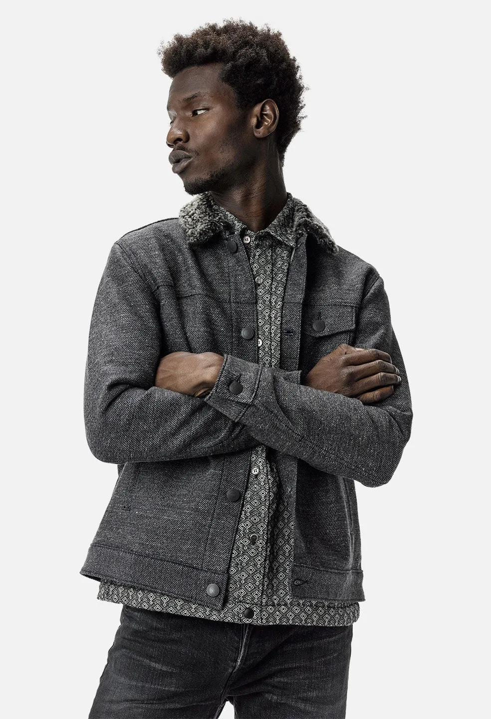 Melange Thumper Jacket / Charcoal