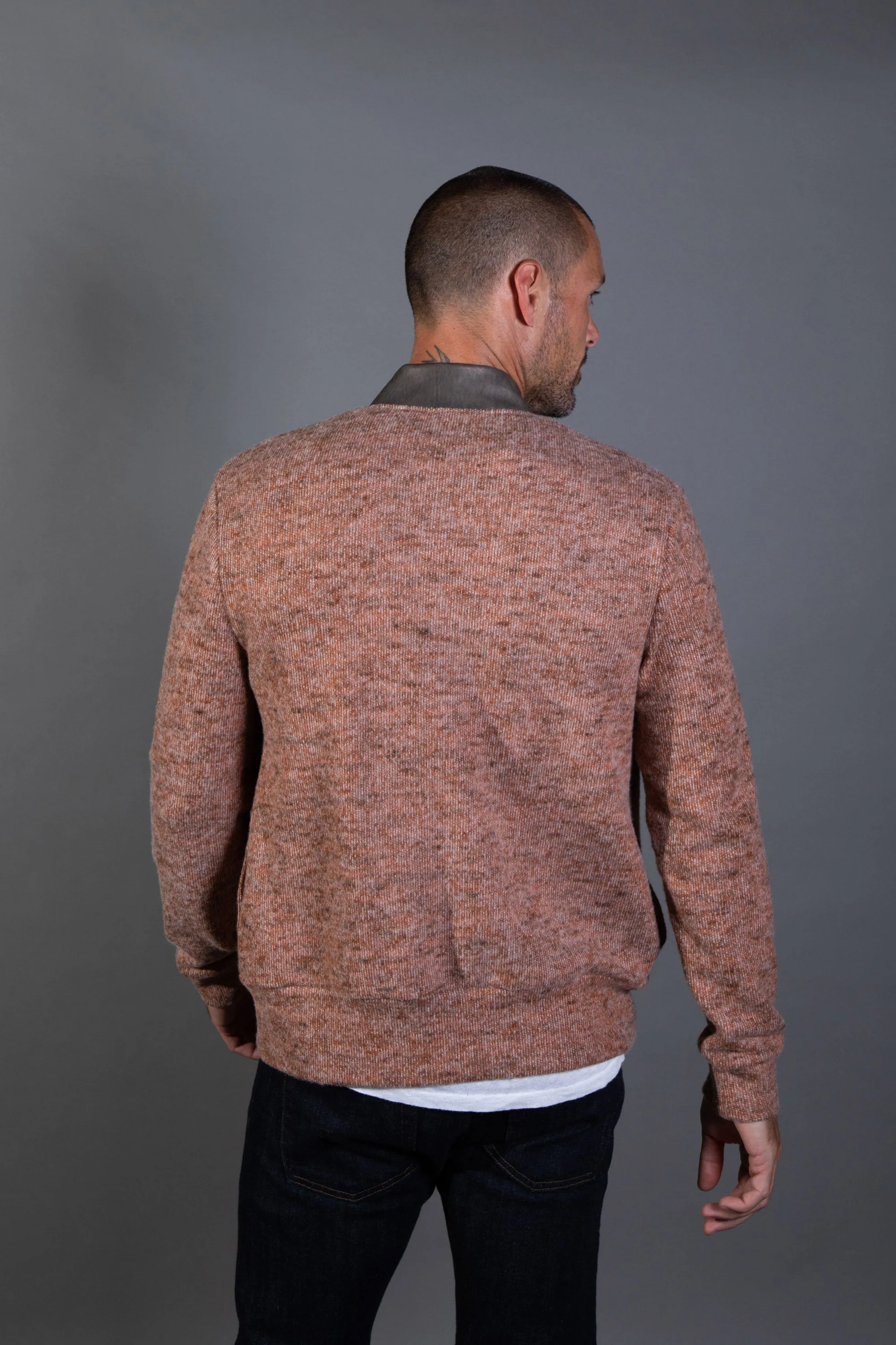 Men's Soft Knit Melange Bomber Jacket