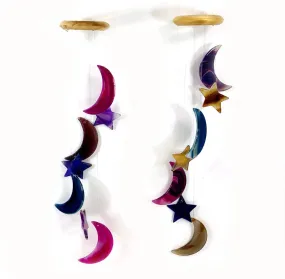 Moon and Stars Agate Wind Chime Mobile