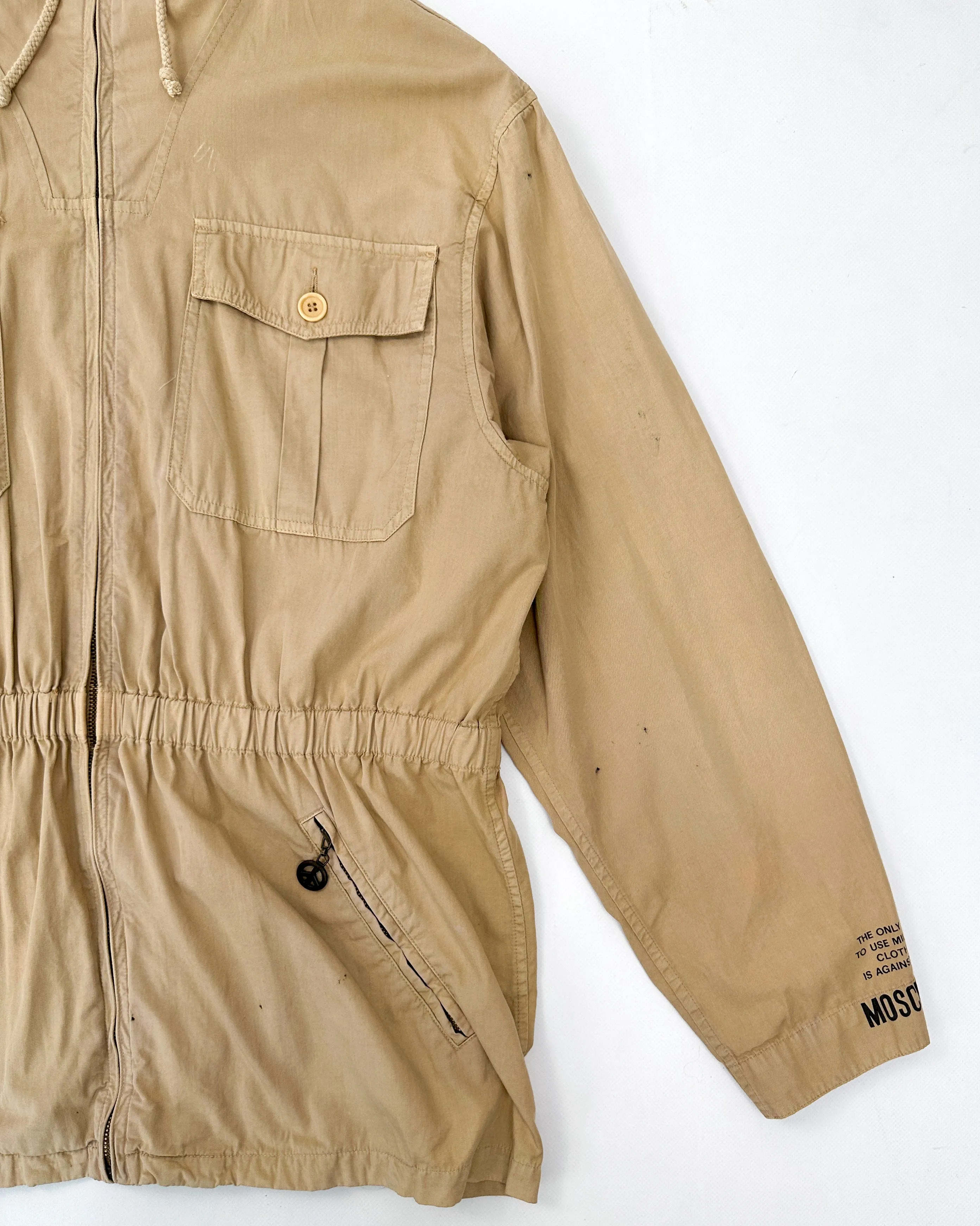 Moschino "Military Clothing" Beige Trench Coat 1990's