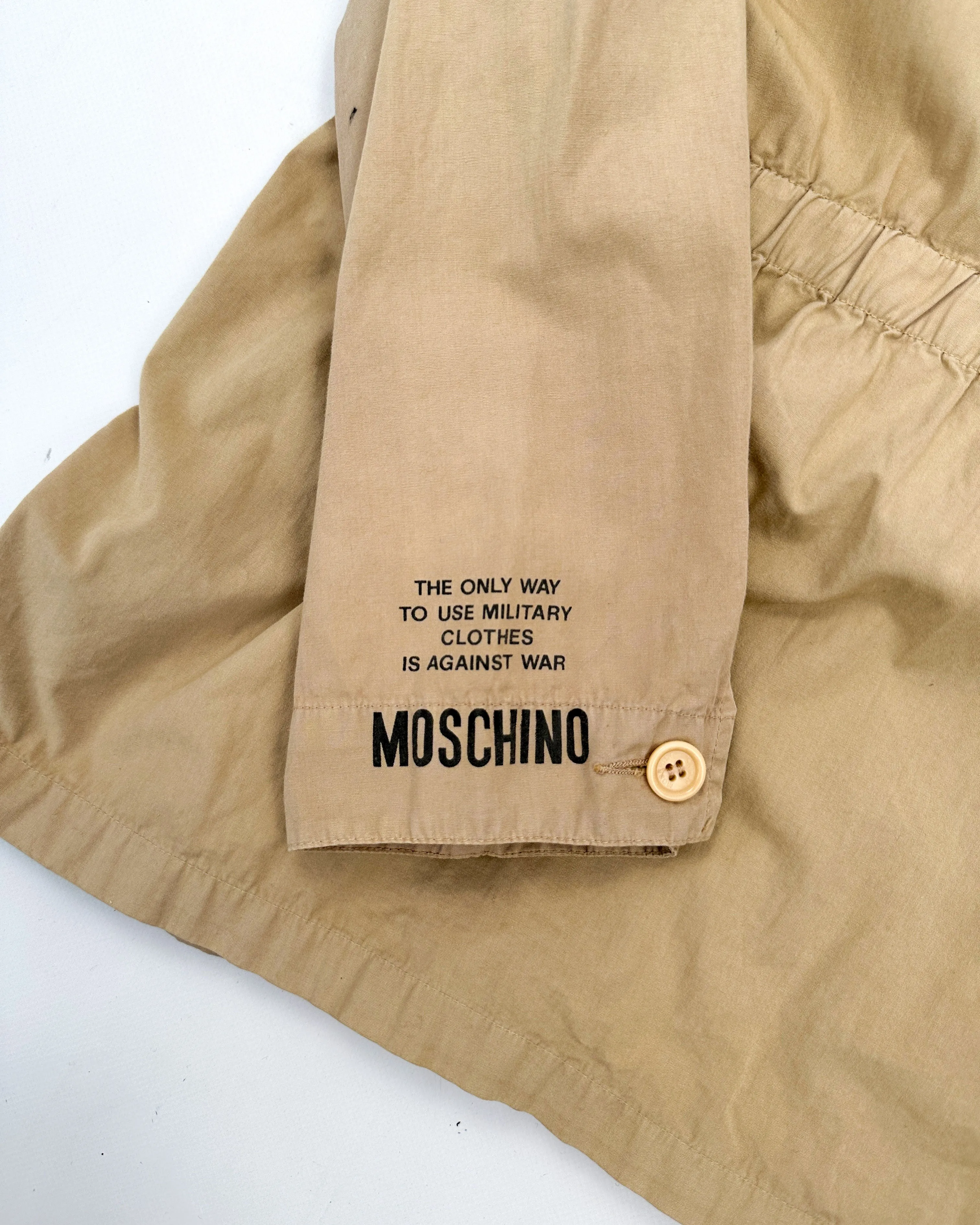 Moschino "Military Clothing" Beige Trench Coat 1990's