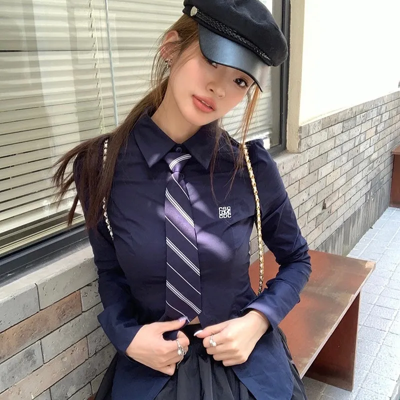 Navy Tie Shirt