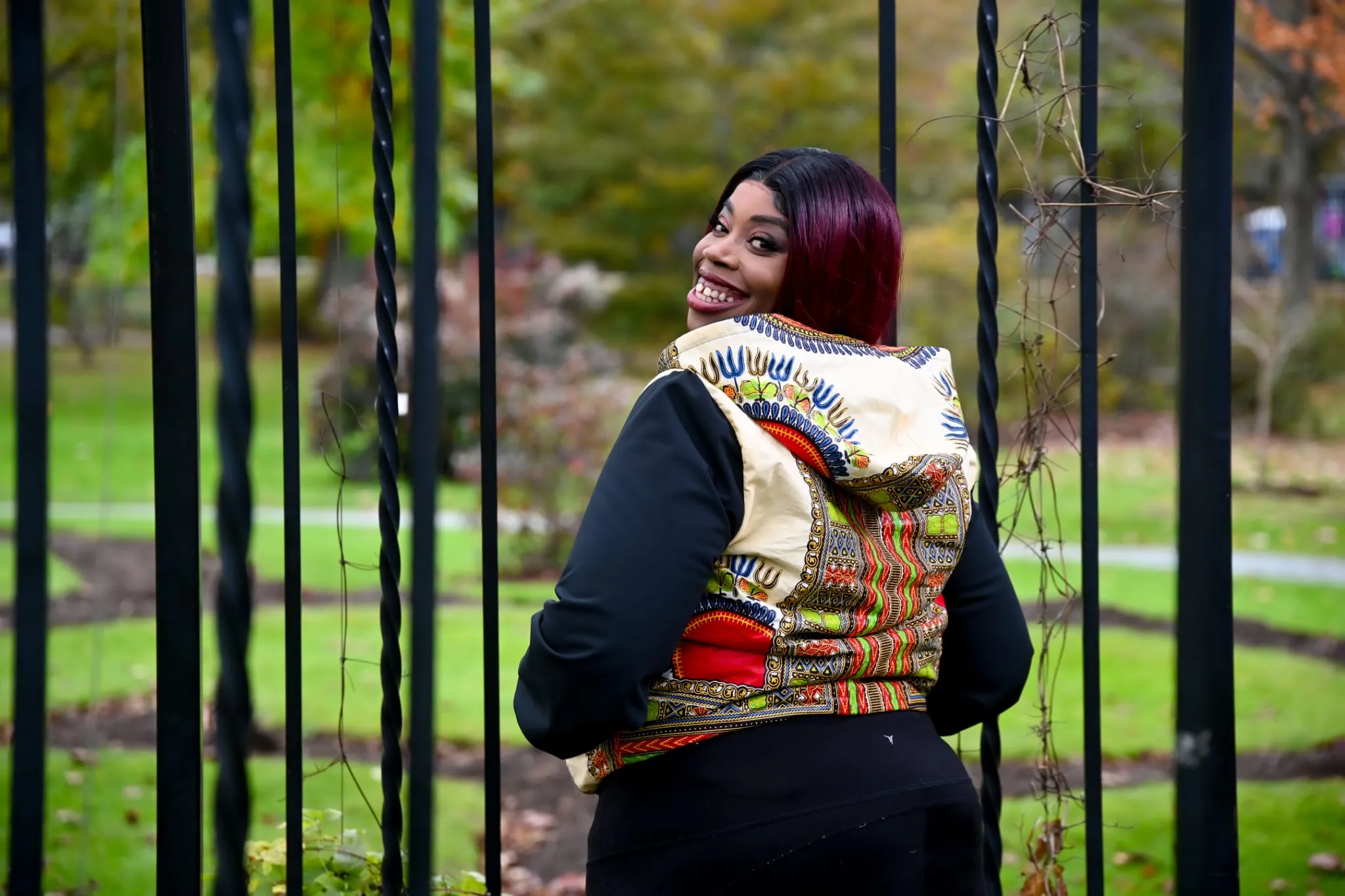 Naya African Print Bomber Jacket With Hoodie