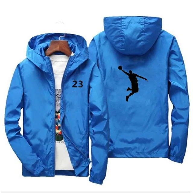 New autumn and winter men's jacket hooded zipper jacket outdoor sports bomber jacket men's jacket thin jacket