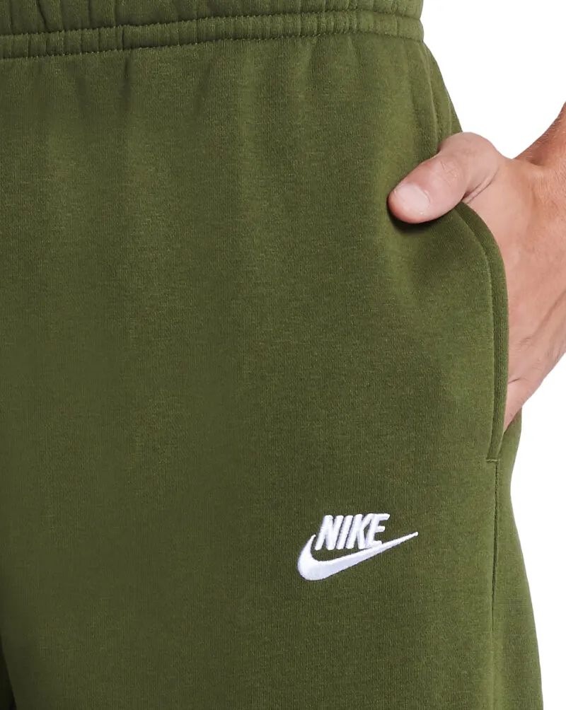 Nike Jogger Club men's sports trousers with elasticated bottom in fleece cotton BV2671-327 green