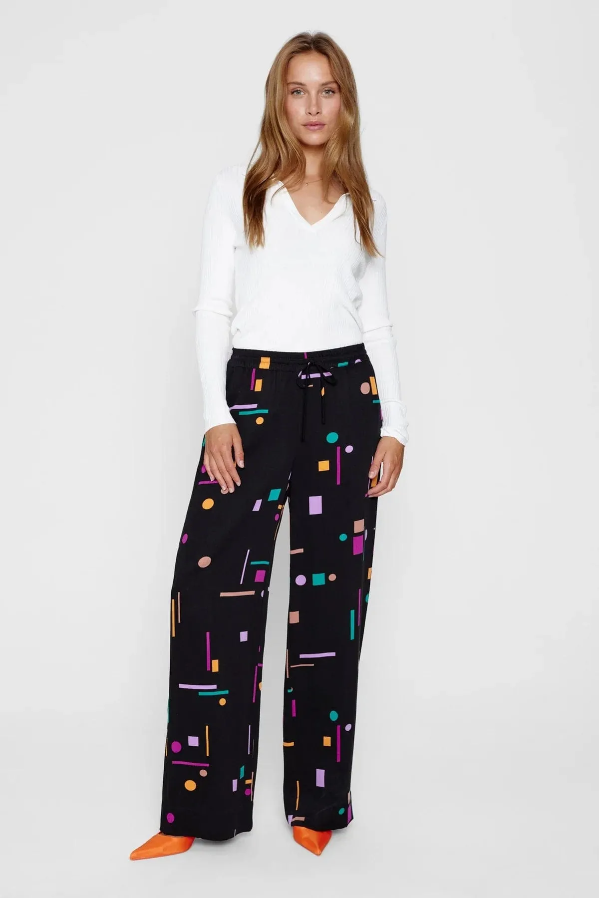 Numph Wide Leg Printed Trousers Multi