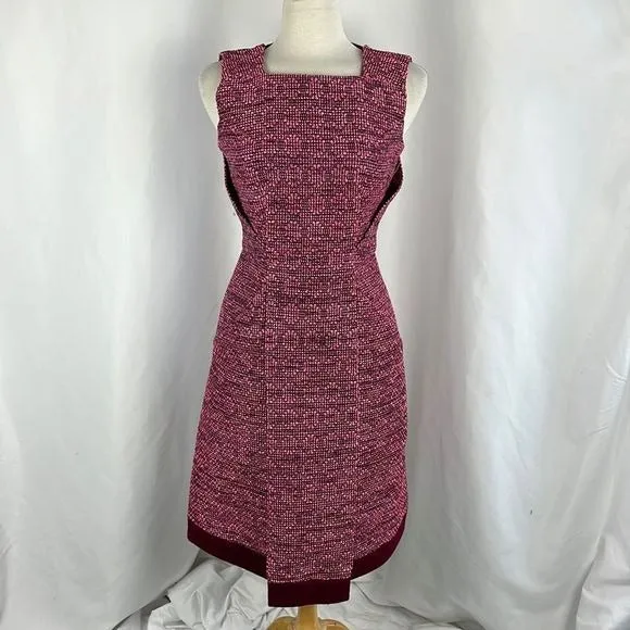 NWTRaoulPink Tweed Midi Dress w Pockets