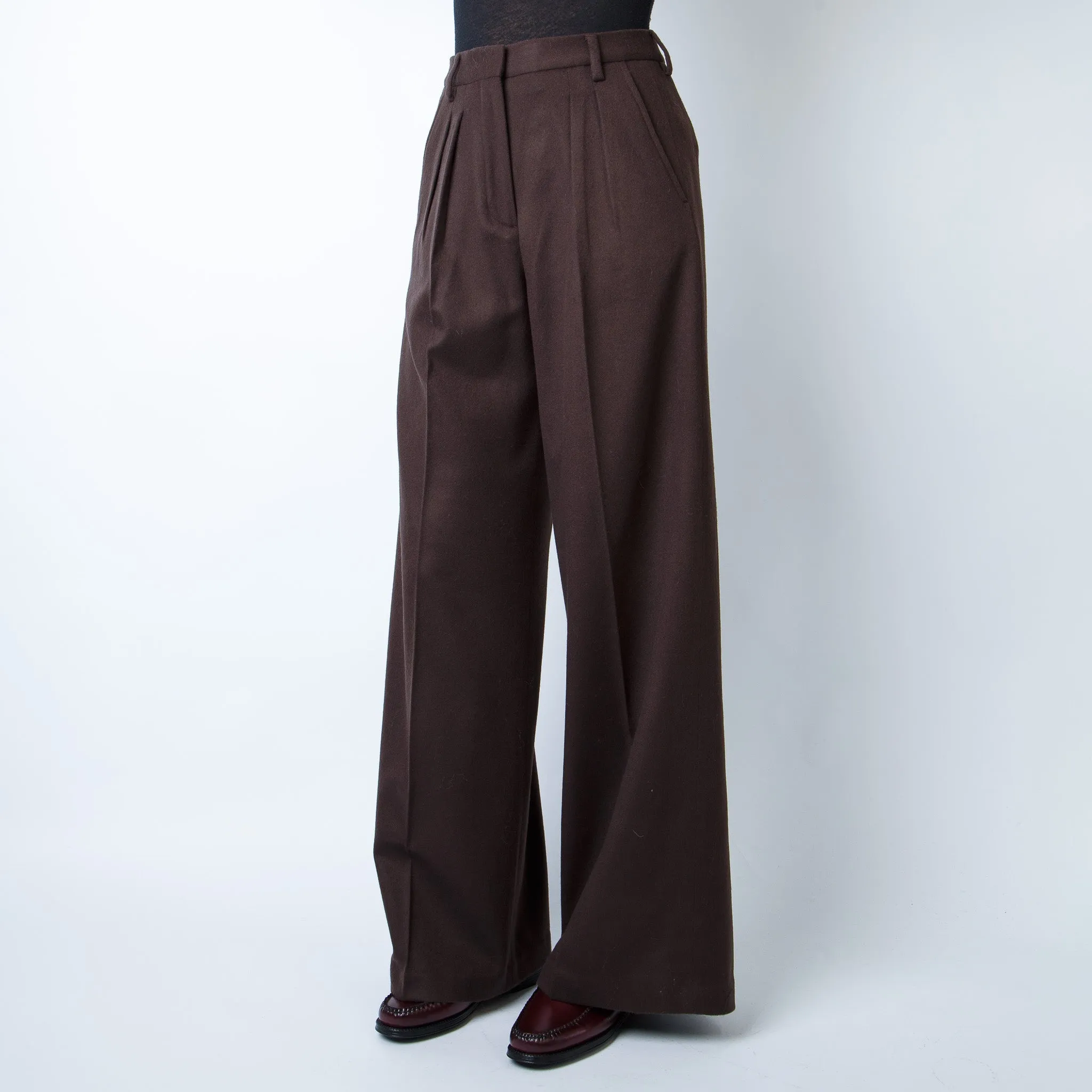 OFFICINE GENERALE TROUSERS WTLGS450 DARK COFFE BROWN