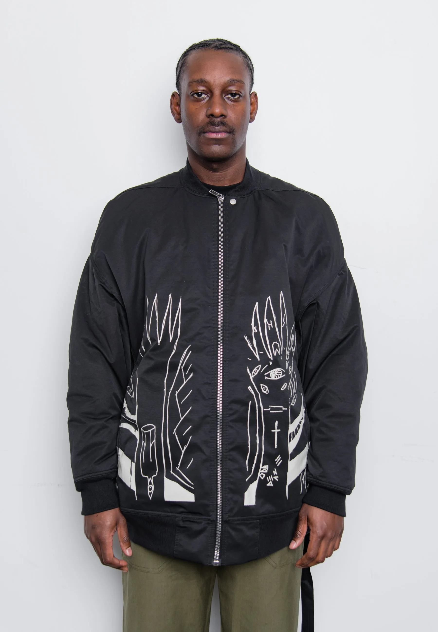 Padded Bomber Jacket Black/Pearl DU02B4977-MUEP3