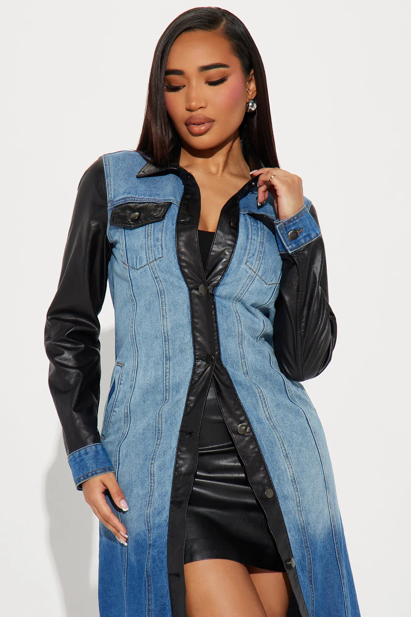 Problematic Denim Trench - Medium Wash