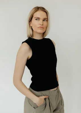 Proenza Schouler Hazel Top in Black Tweed