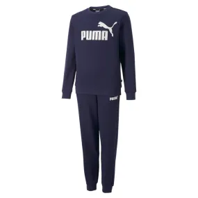 Puma boy's tracksuit with crew-neck sweatshirt and trousers with ankle cuff Logo Sweat TR B 670885 06 blue