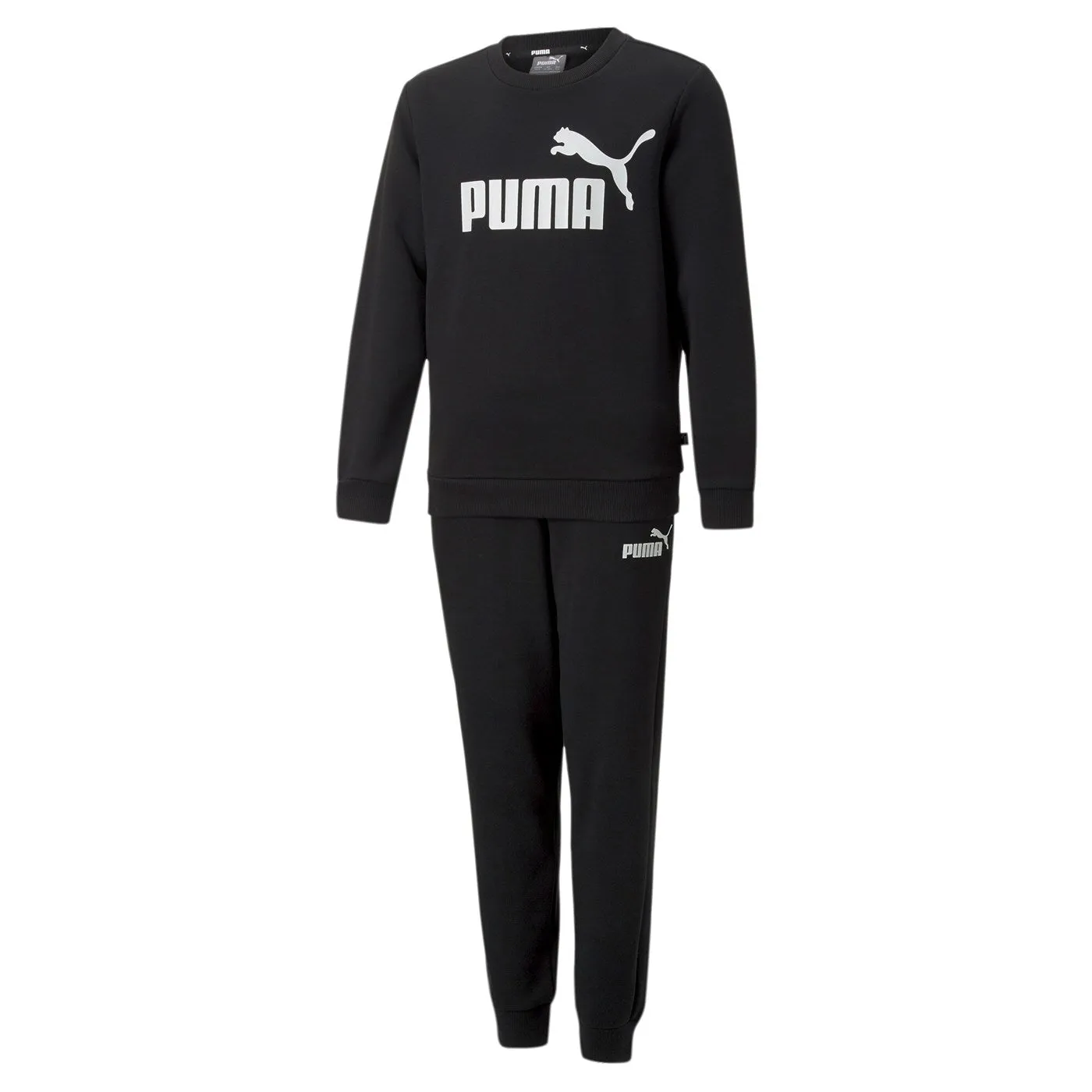 Puma boys' tracksuit with crew-neck sweatshirt and trousers with Logo elastic 670884-01 black