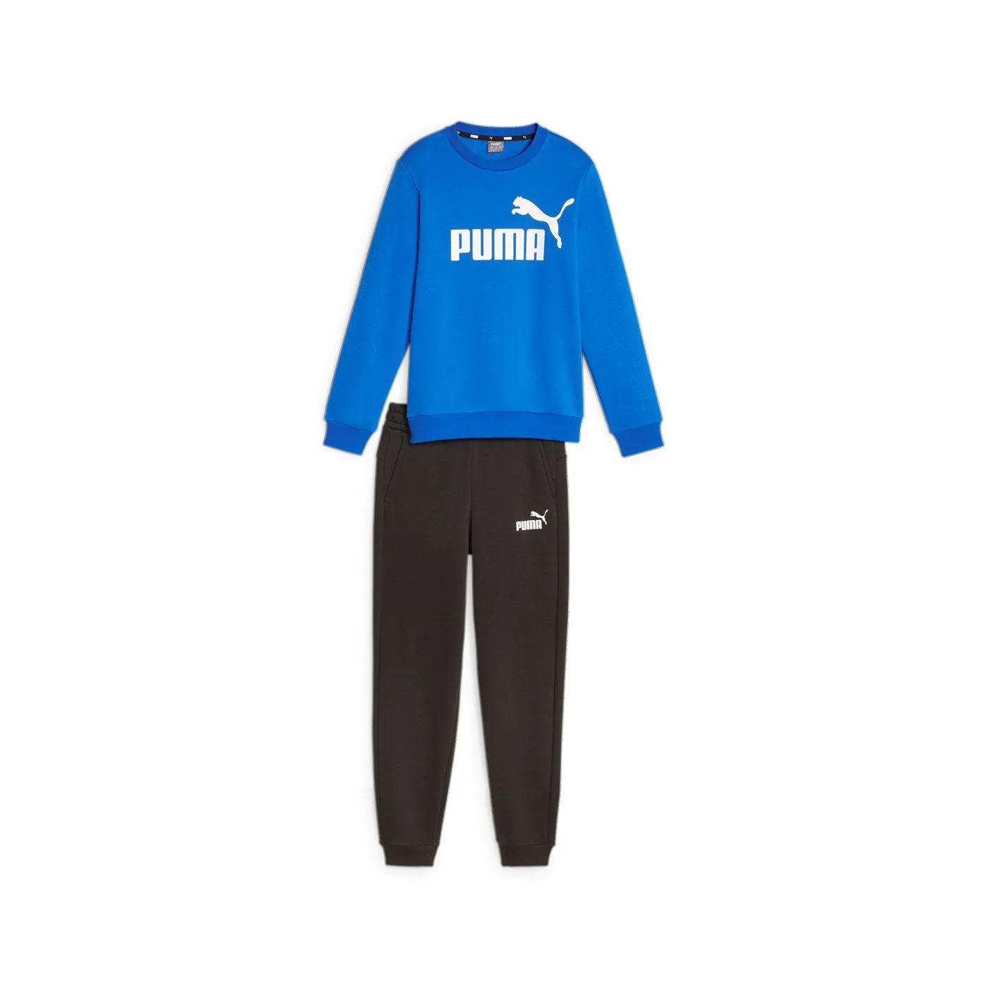 Puma boys' tracksuit with crew-neck sweatshirt and trousers with Logo elastic 670884-47 light blue-black