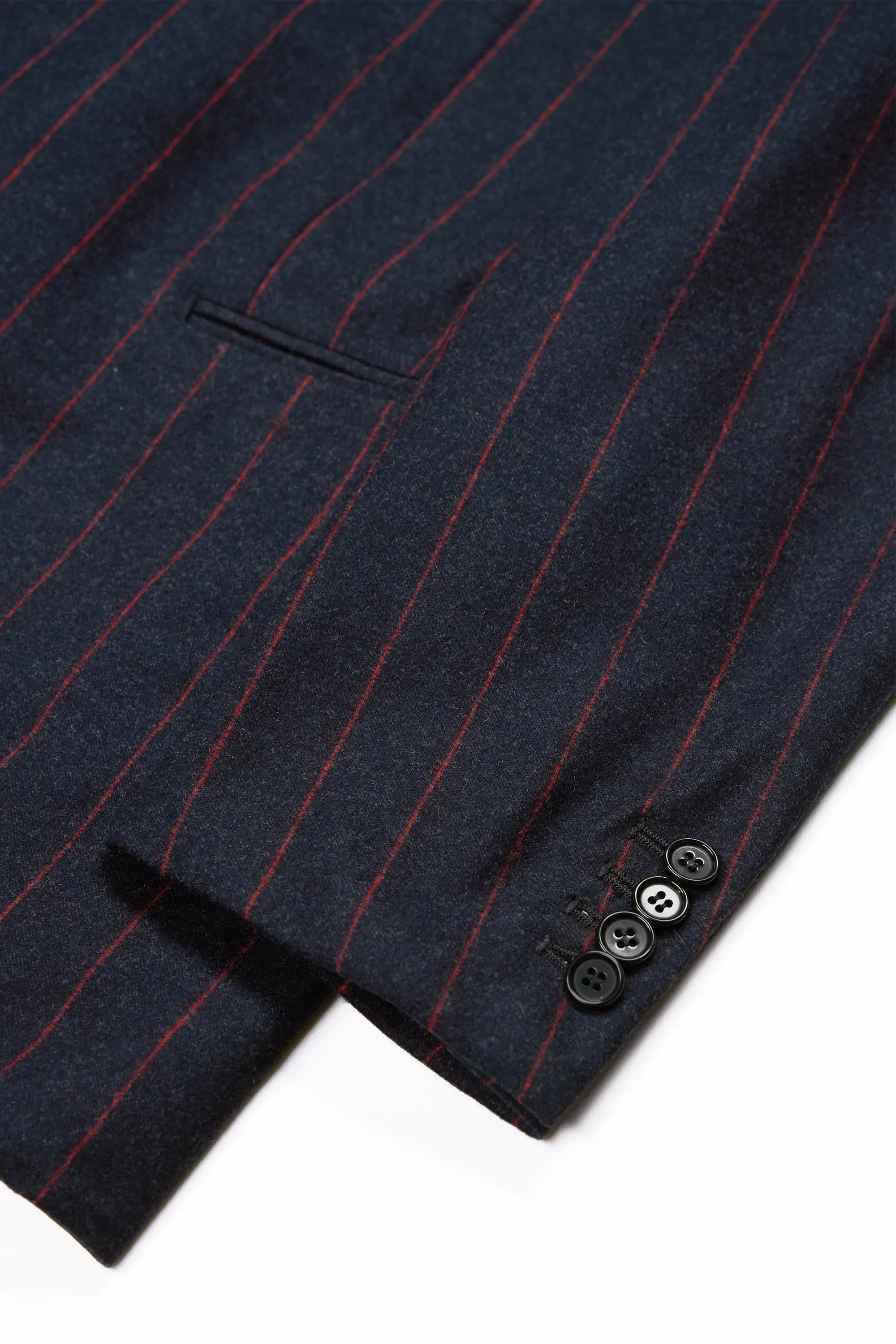 Sartoria Parma Navy with Red Stripe Flannel Wool Suit