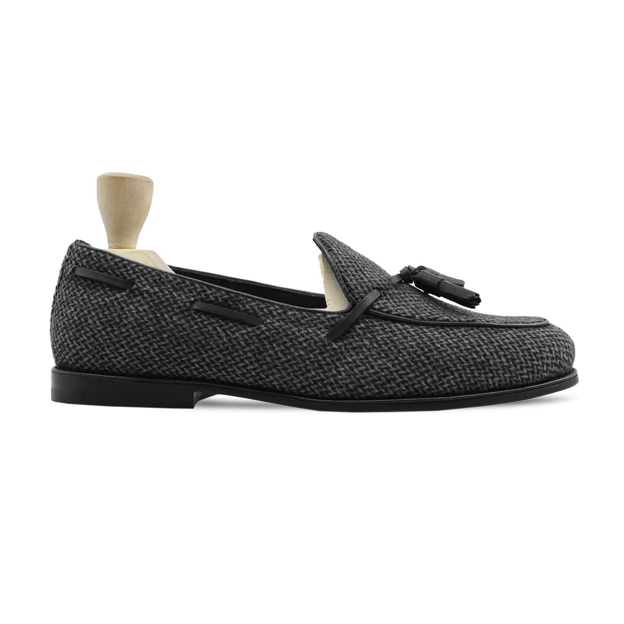 Scandix - Men's  Black Tweed Loafer