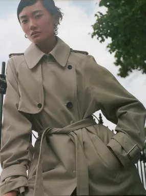 SHORT YORK TRENCH COAT, KHAKI