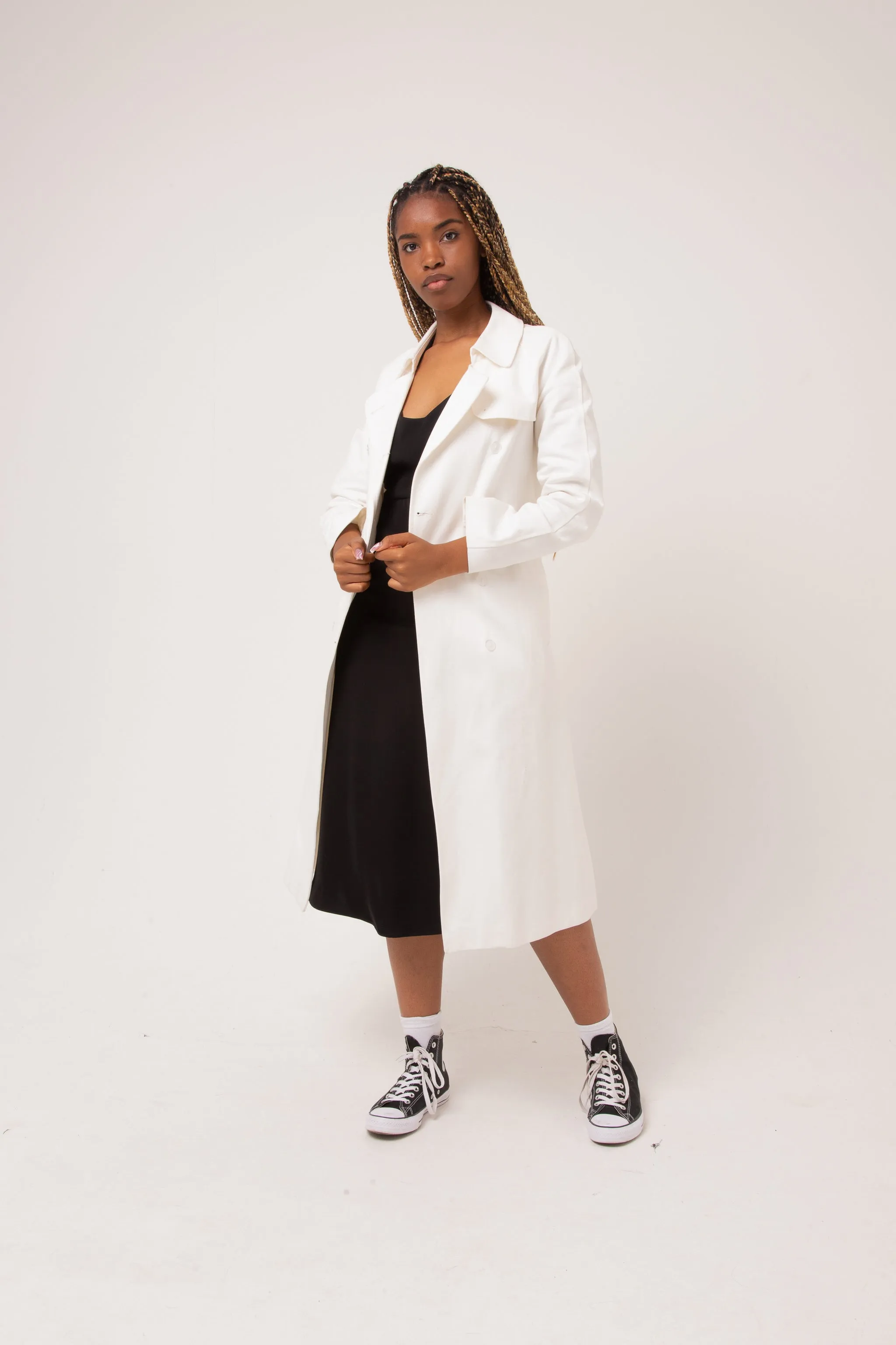 Simone Trench Coat in Cream