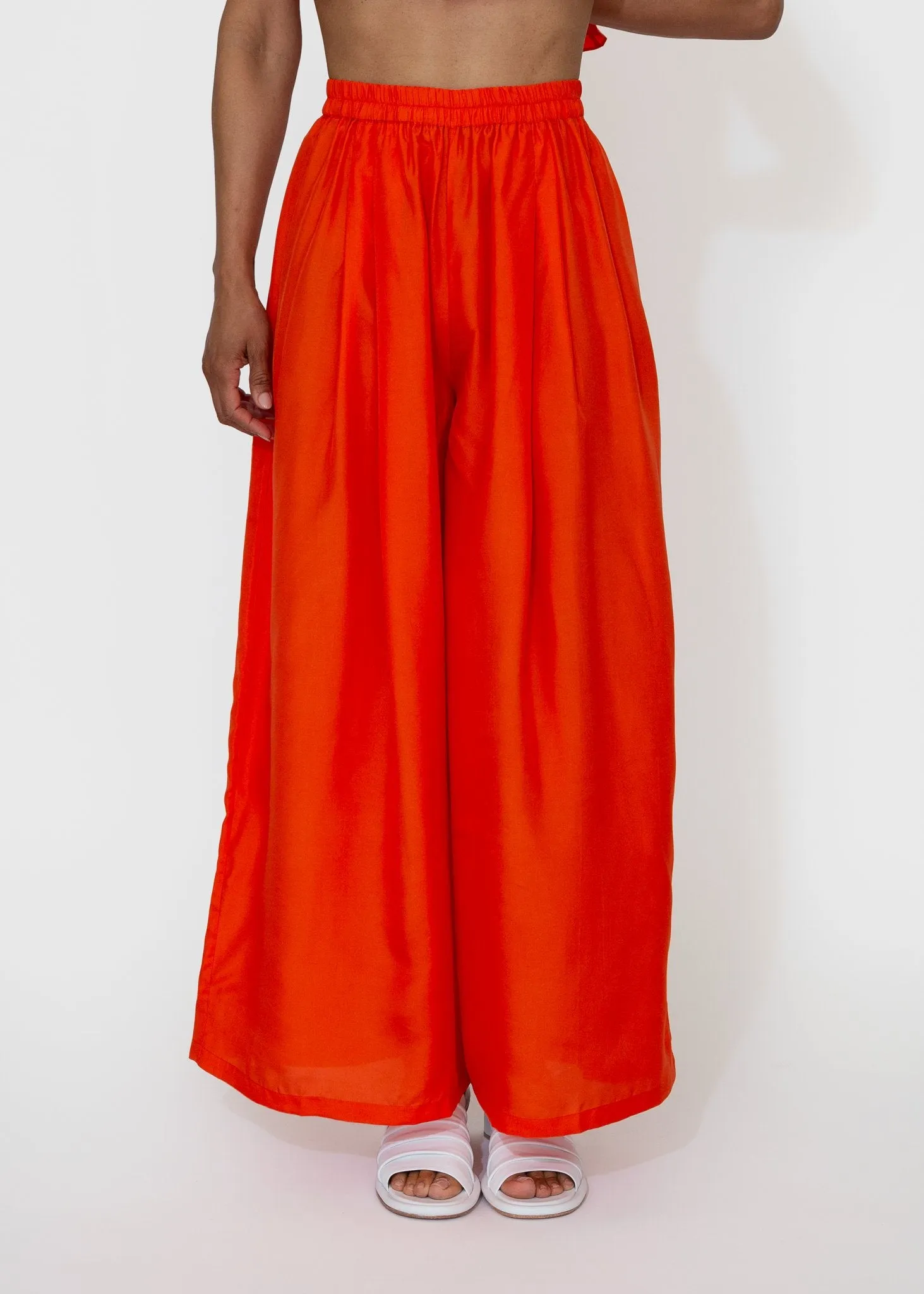 Soleil Wide Leg Trousers in Vermilion