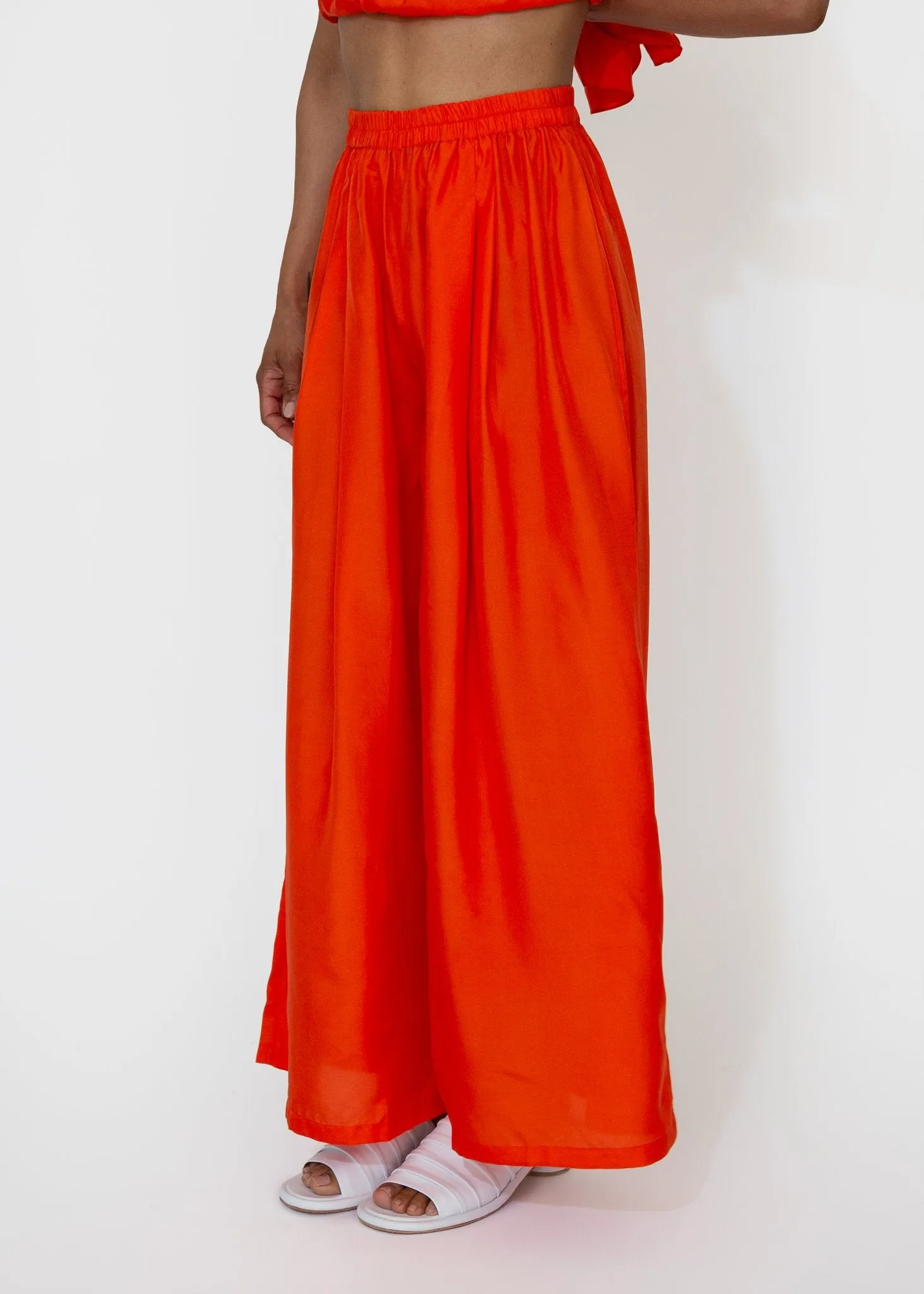 Soleil Wide Leg Trousers in Vermilion