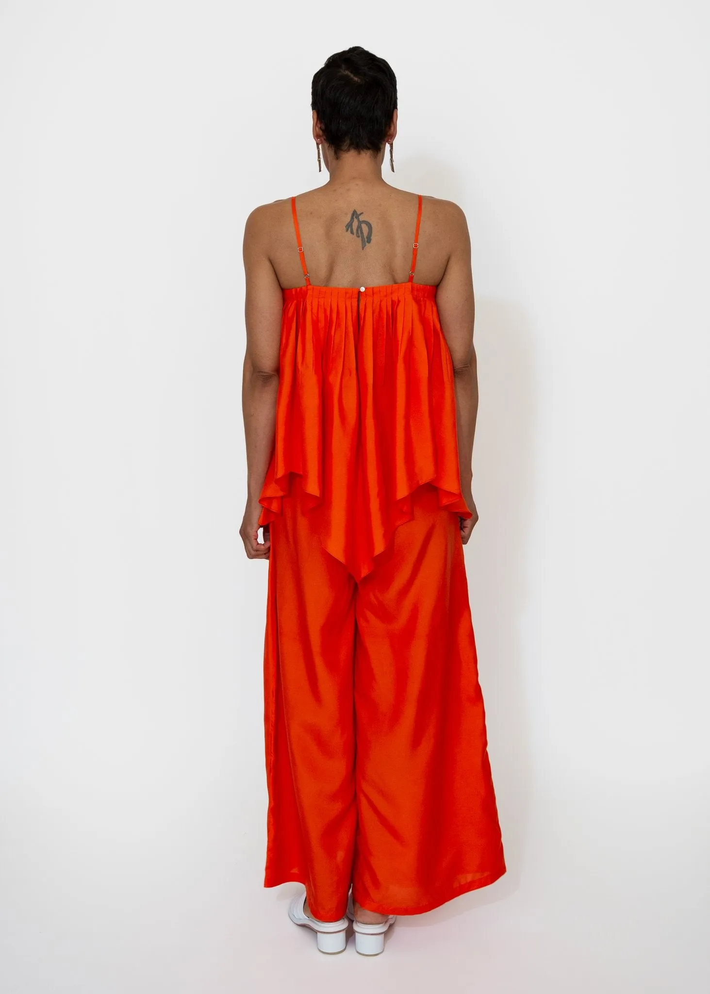 Soleil Wide Leg Trousers in Vermilion