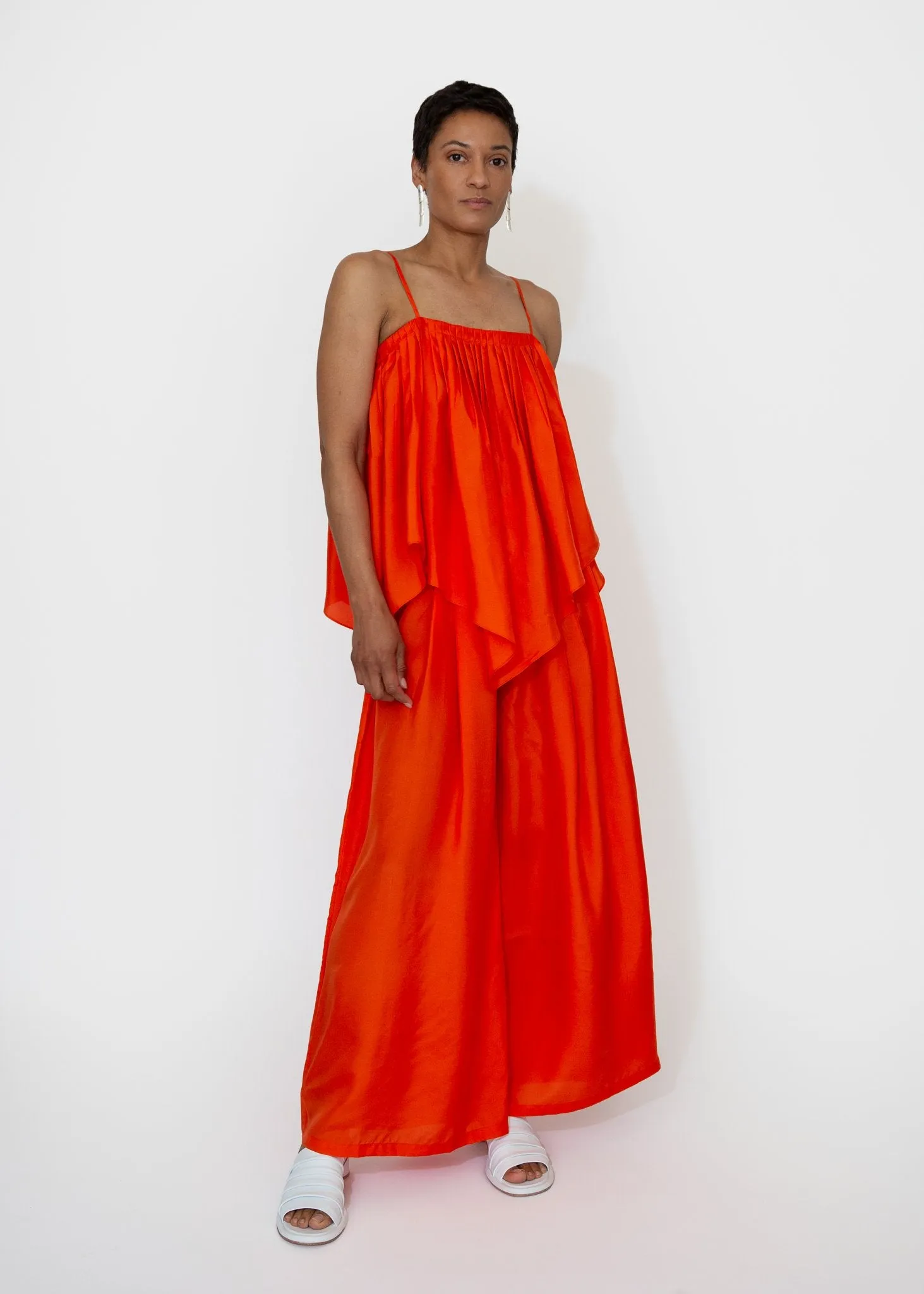 Soleil Wide Leg Trousers in Vermilion