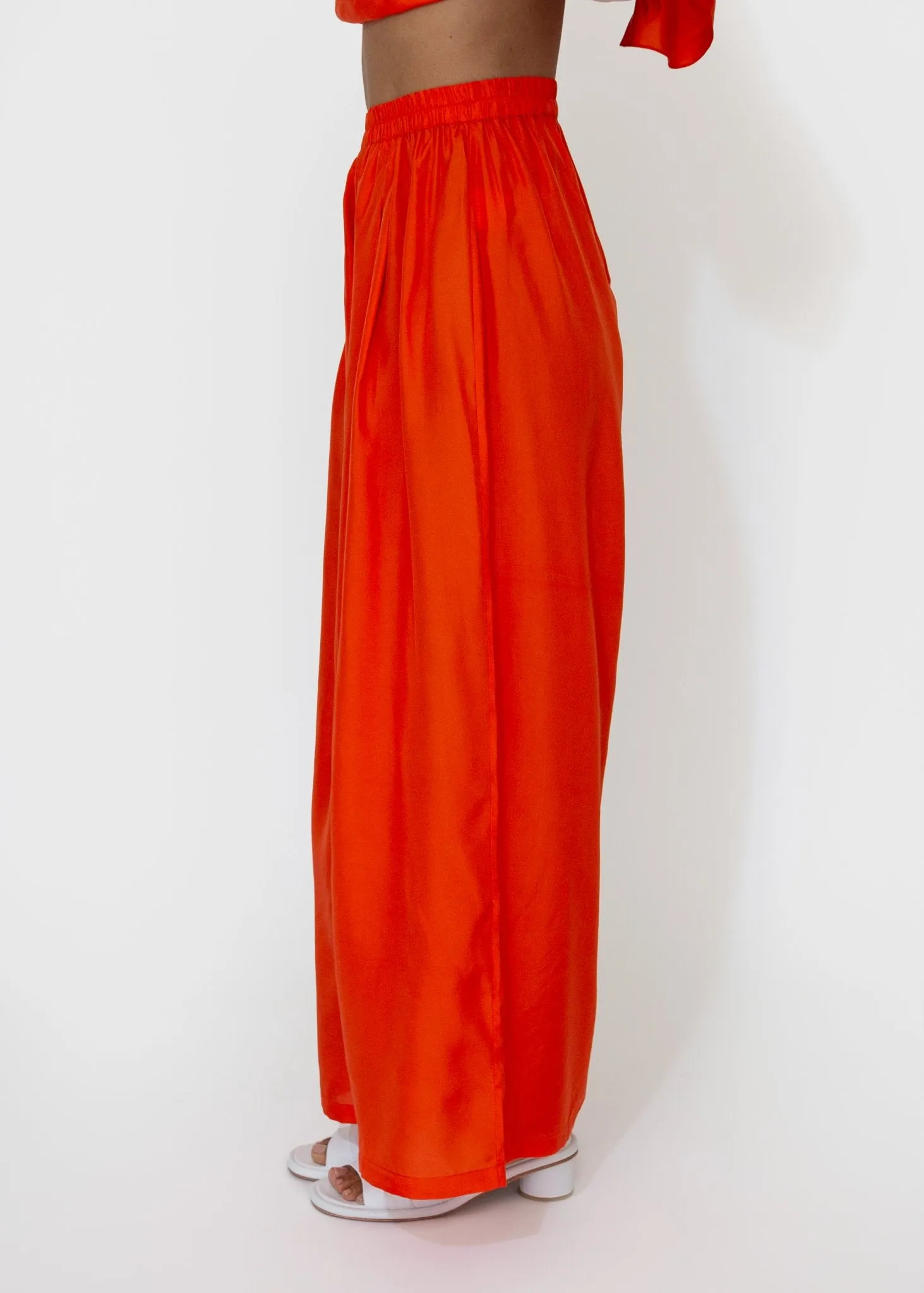 Soleil Wide Leg Trousers in Vermilion