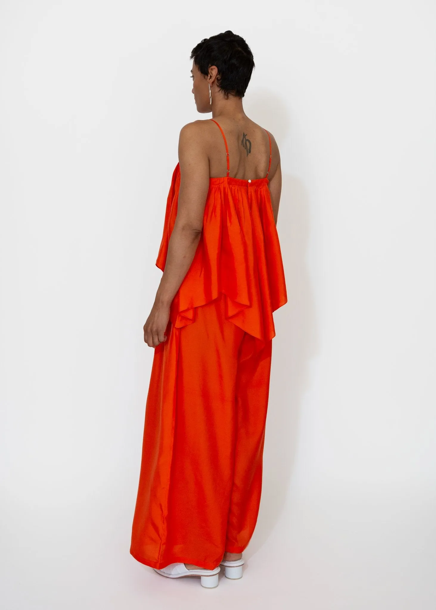 Soleil Wide Leg Trousers in Vermilion