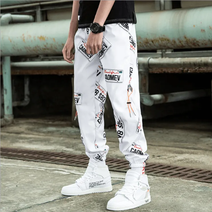 Streetwear Hip hop Joggers Pants Men Loose Harem Pants Ankle Length Trousers Sport Casual Sweatpants White Techwear