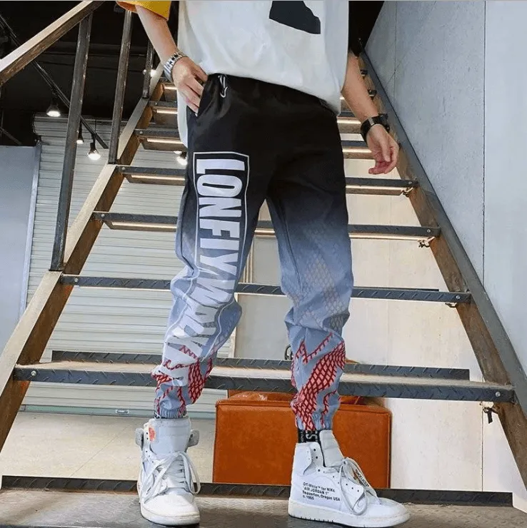 Streetwear Hip hop Joggers Pants Men Loose Harem Pants Ankle Length Trousers Sport Casual Sweatpants White Techwear