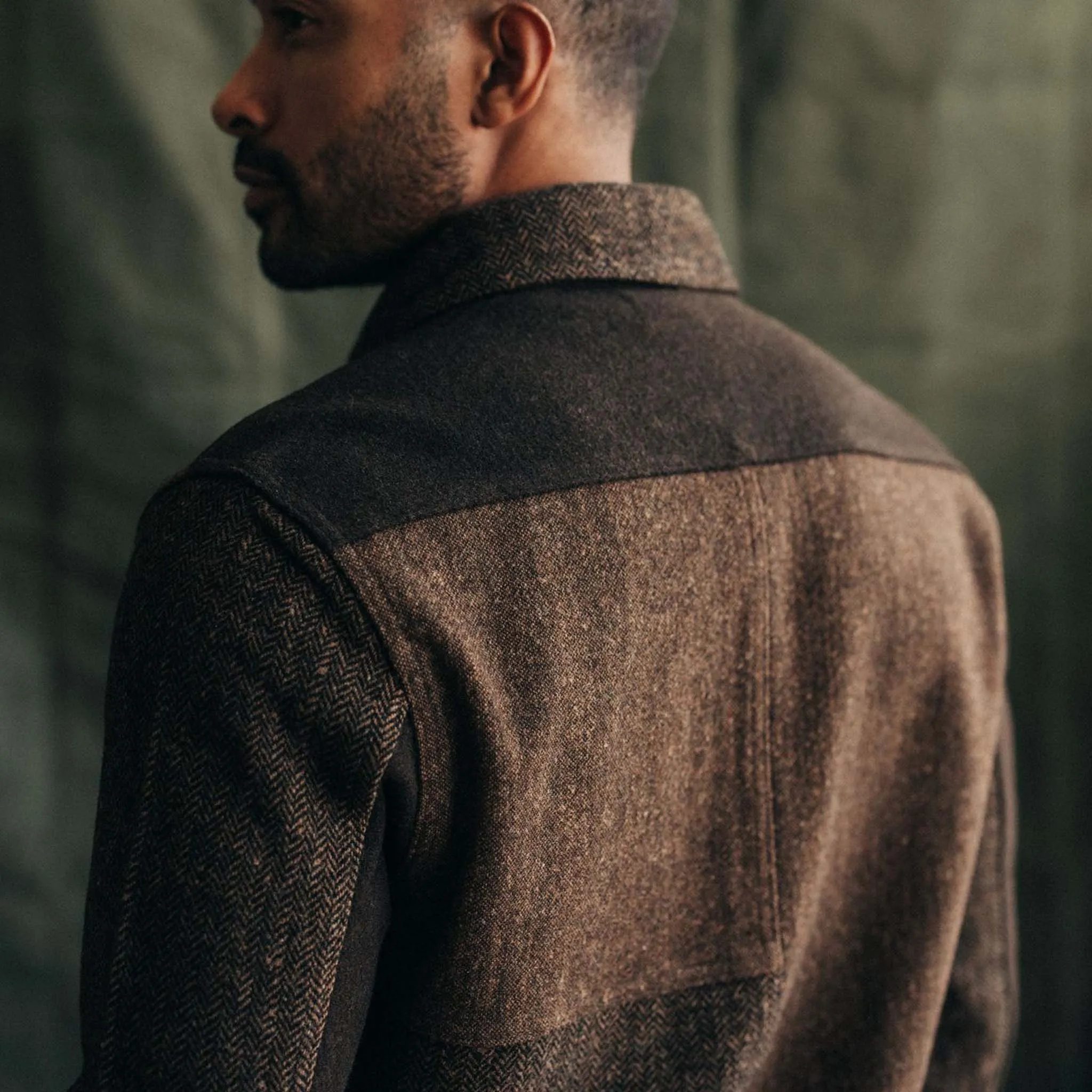 The Patchwork Overshirt in Timber Tweed