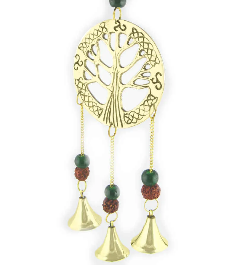 Tree of Life Medallion Wind Chime With Three Bells