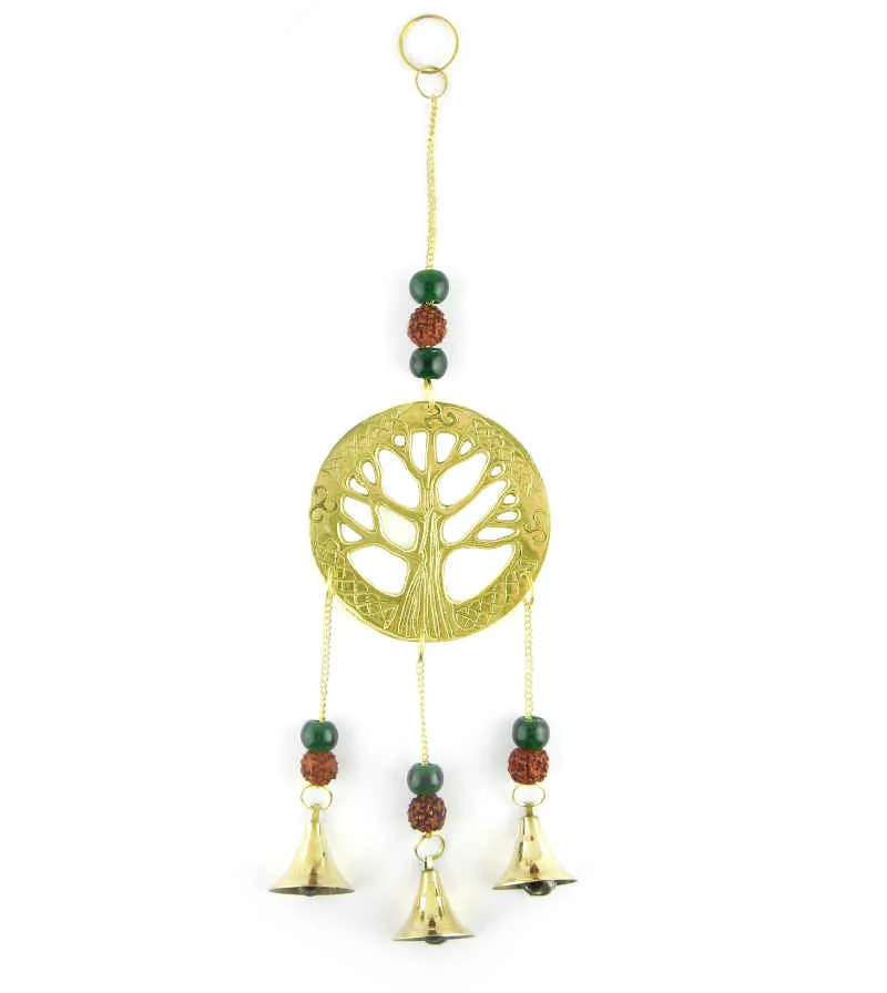 Tree of Life Medallion Wind Chime With Three Bells