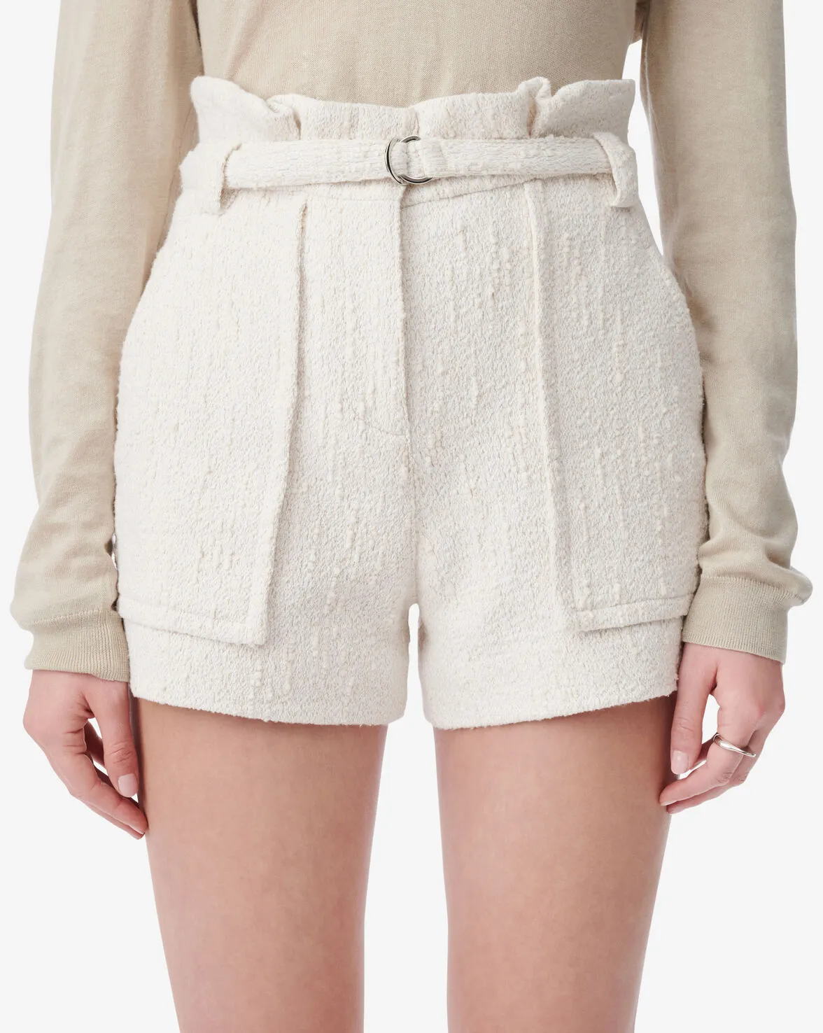 Vanay Belted Tweed Shorts