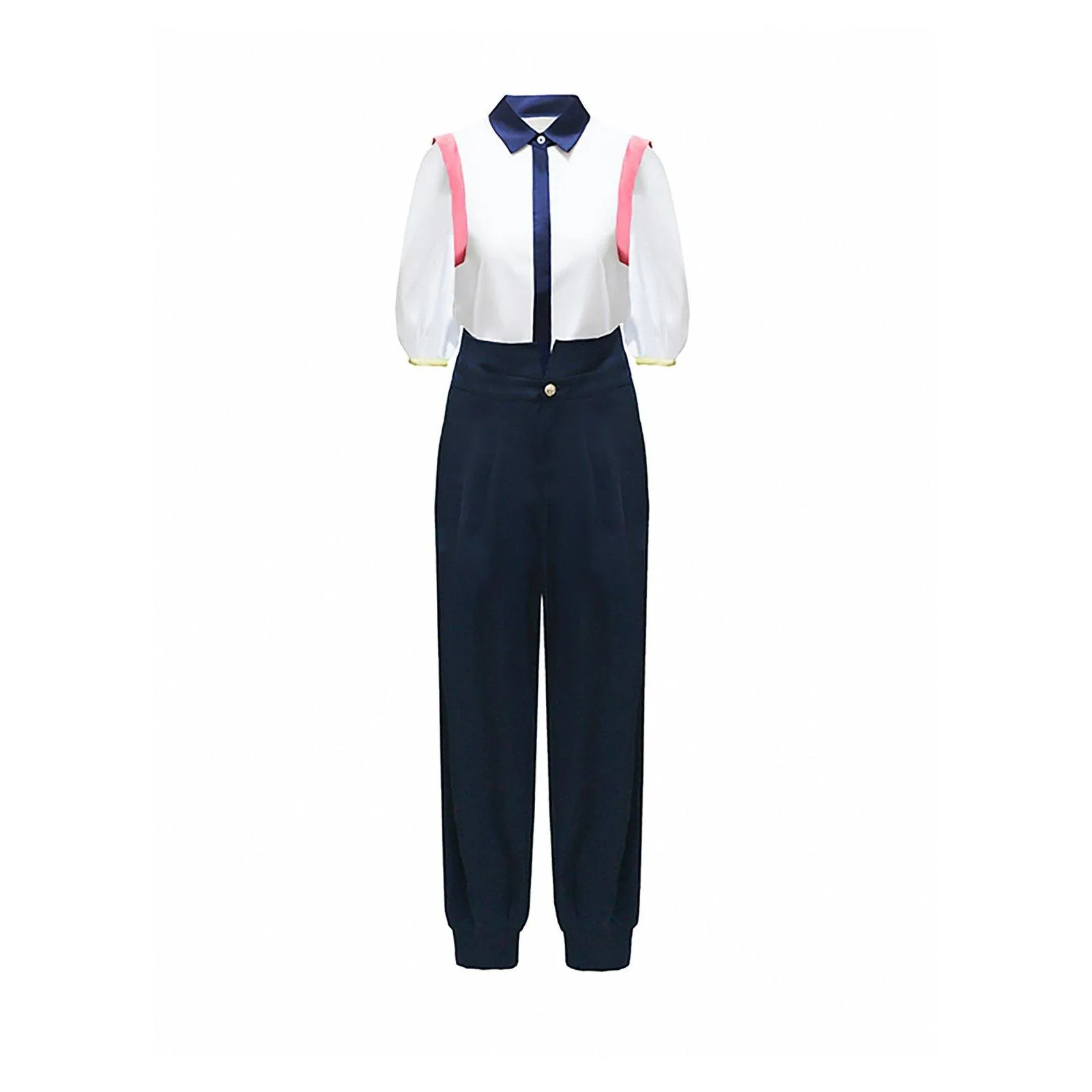 Women's Sets,Office Lady Shirt Pants Sets,Half Sleeve Top and Pants Suits,Blouses trousers 2 piece Sets,Summer Clothing Shirt Pants Sets